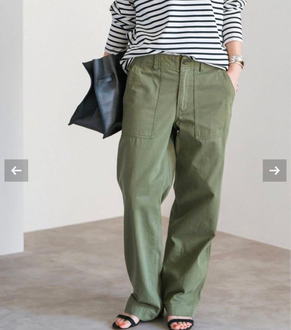 スピックアンドスパン　ルーズベイカーパンツ　カーキ　パンツ