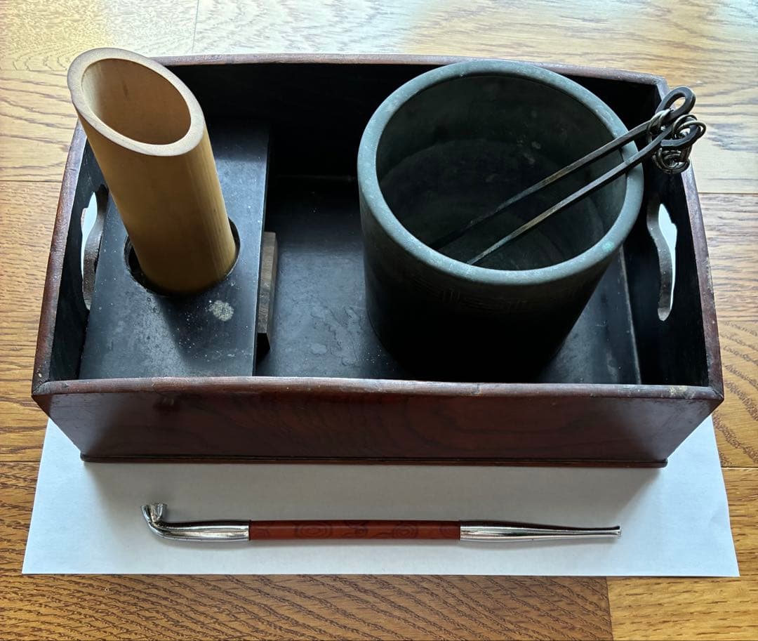 煙草盆　火箸　煙管　真鍮　アンティーク　骨董品　工芸品　まとめ