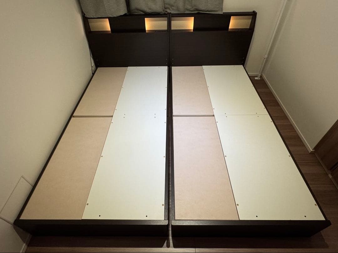 【埼玉 直接引取】ニトリ シングルベッドフレーム（引出収納・照明・コンセント付）