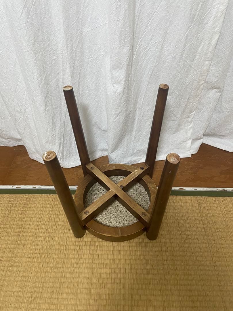 ラタン ラウンドスツール　椅子　【ART OF BLACK】