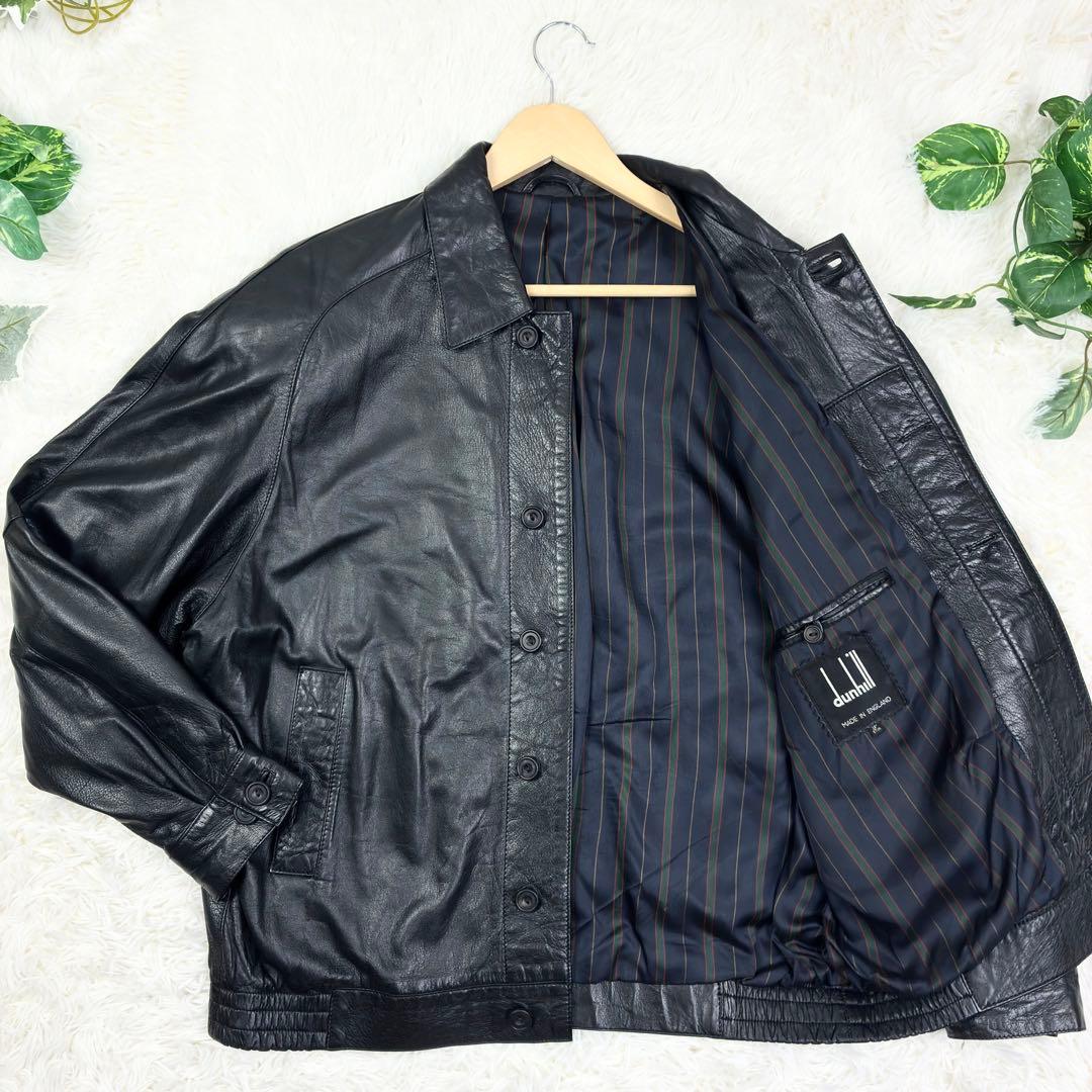 美品　ダンヒル　本革　シングルライダース　レザージャケット　M　英国製
