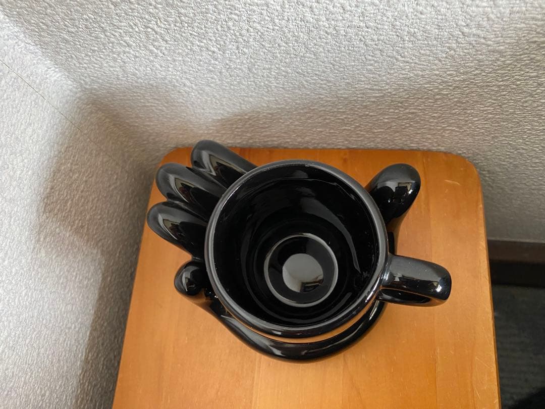 希少　レトロ　MIWA KOBO 手ノヒラ碗皿　黒　コーヒーカップ　インテリア