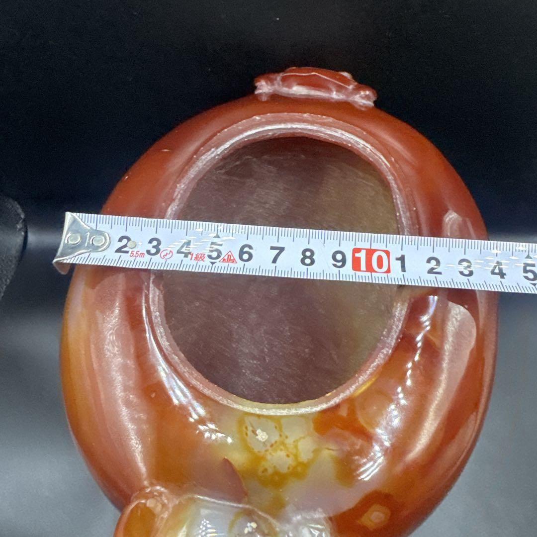 中国美術　置物　瑪瑙　メノウ　香炉 赤瑪瑙