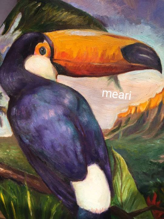 トロピカル 南国 ハワイハワイアン 油絵 原画 手描き オリジナル 一点物