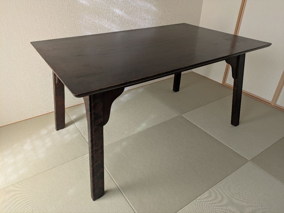 【北海道民芸家具】無垢 ダイニングテーブル 民芸調 アンティーク