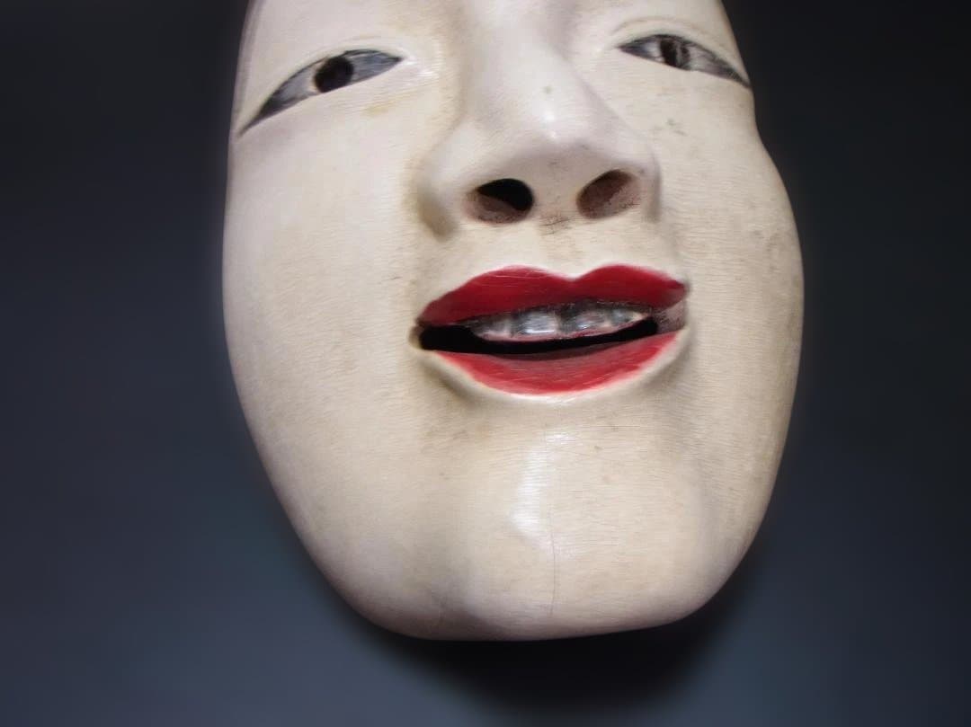 能面小面木製胡粉塗り