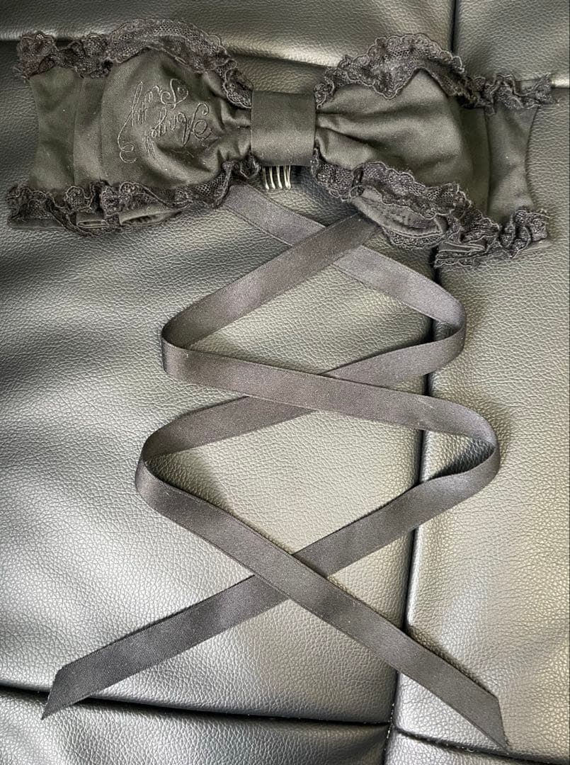 Angelic Pretty Dolly ヒロインリボンヘッドドレス クロ 黒