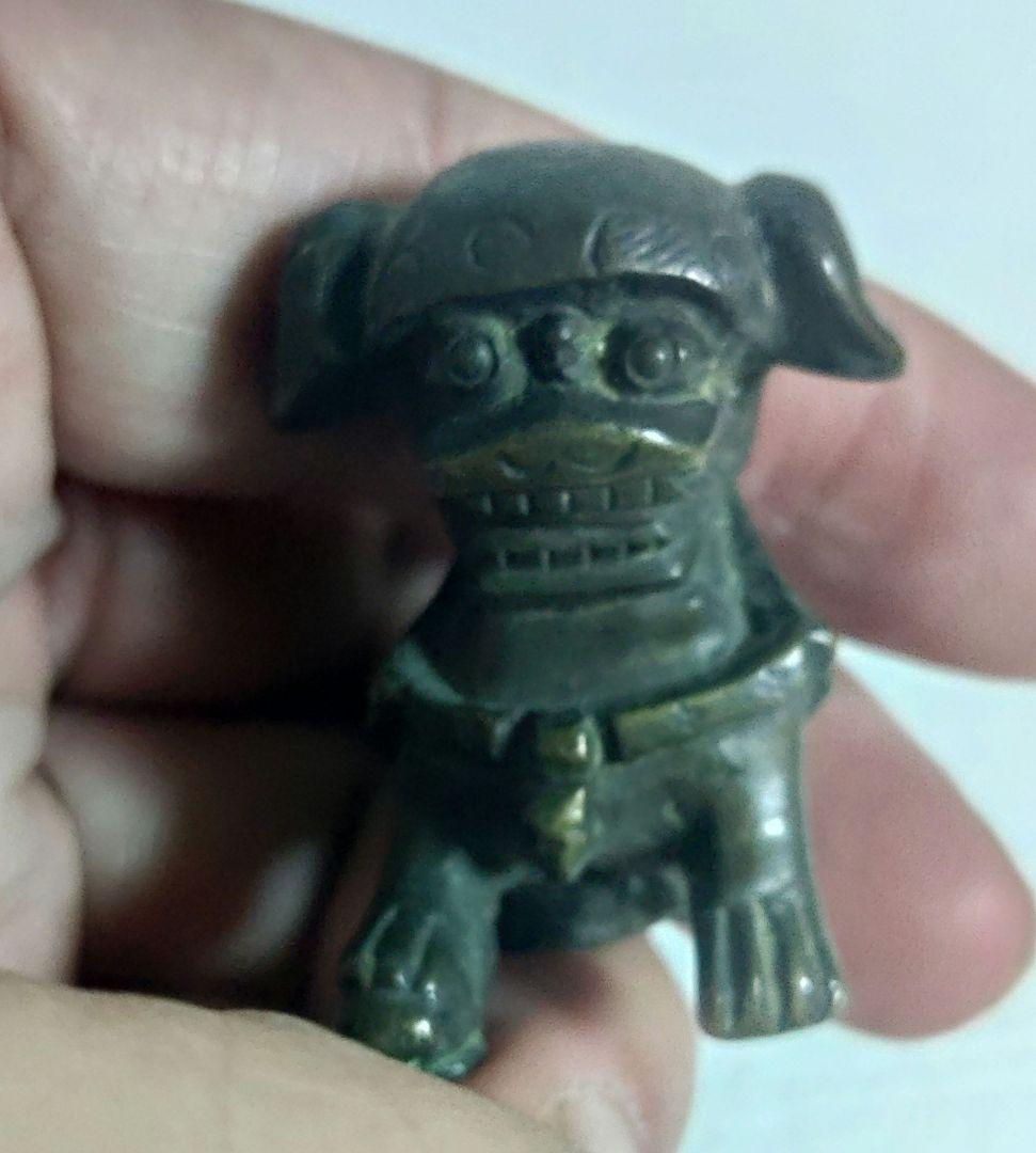 清朝　中国　古銅製　獅子　置物　イ10