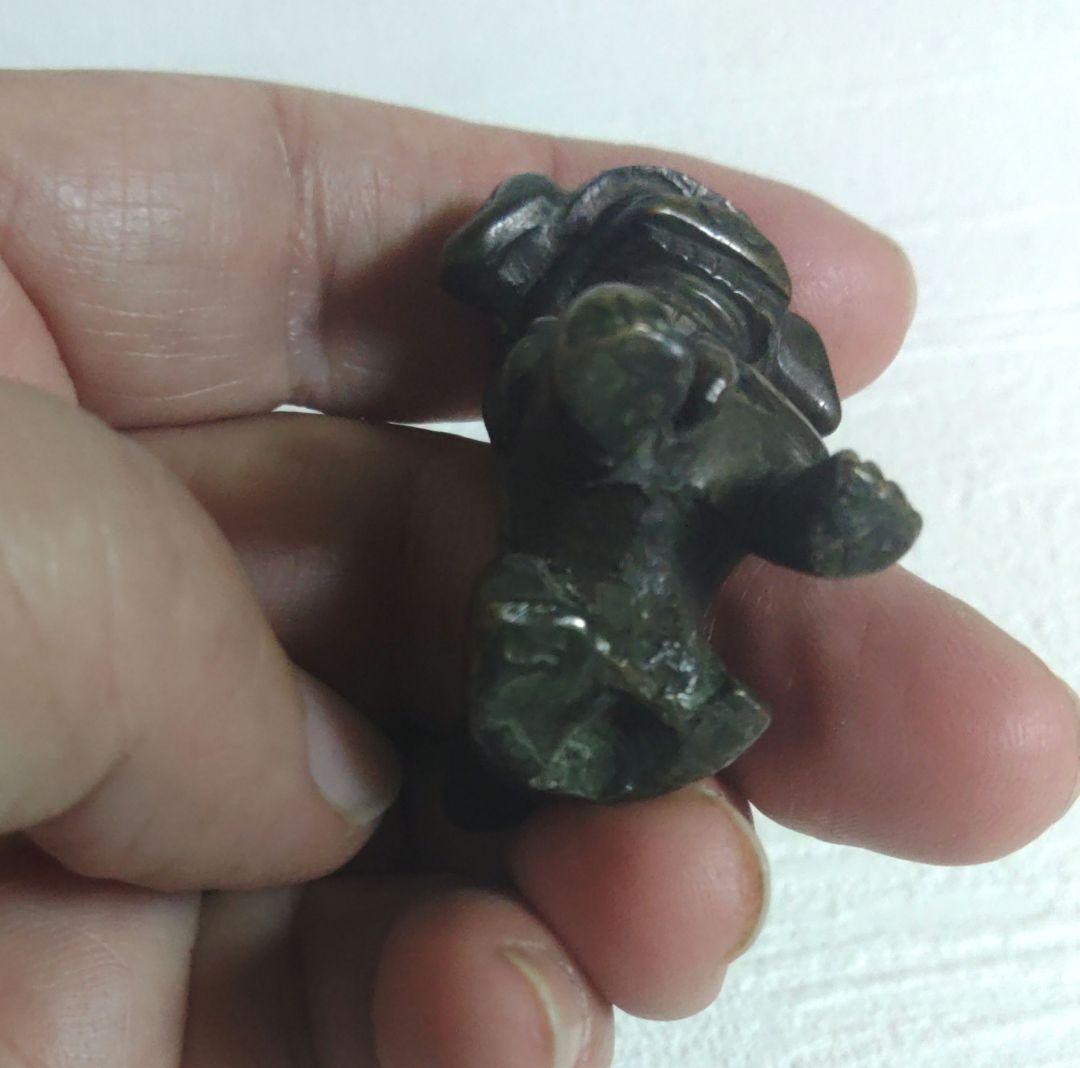 清朝　中国　古銅製　獅子　置物　イ10