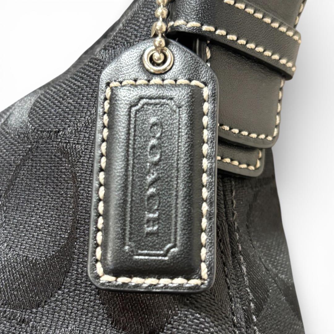【Kanon様】COACH ショルダーバッグ ブラック 6371 シグネチャー