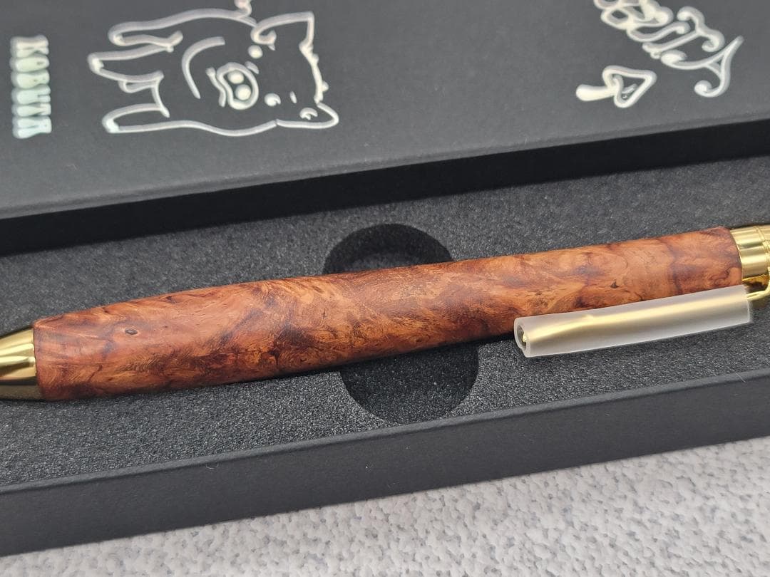 新品　こぶた工房　ローズウッド瘤　極上杢　金金具　シャープペンシル0.5