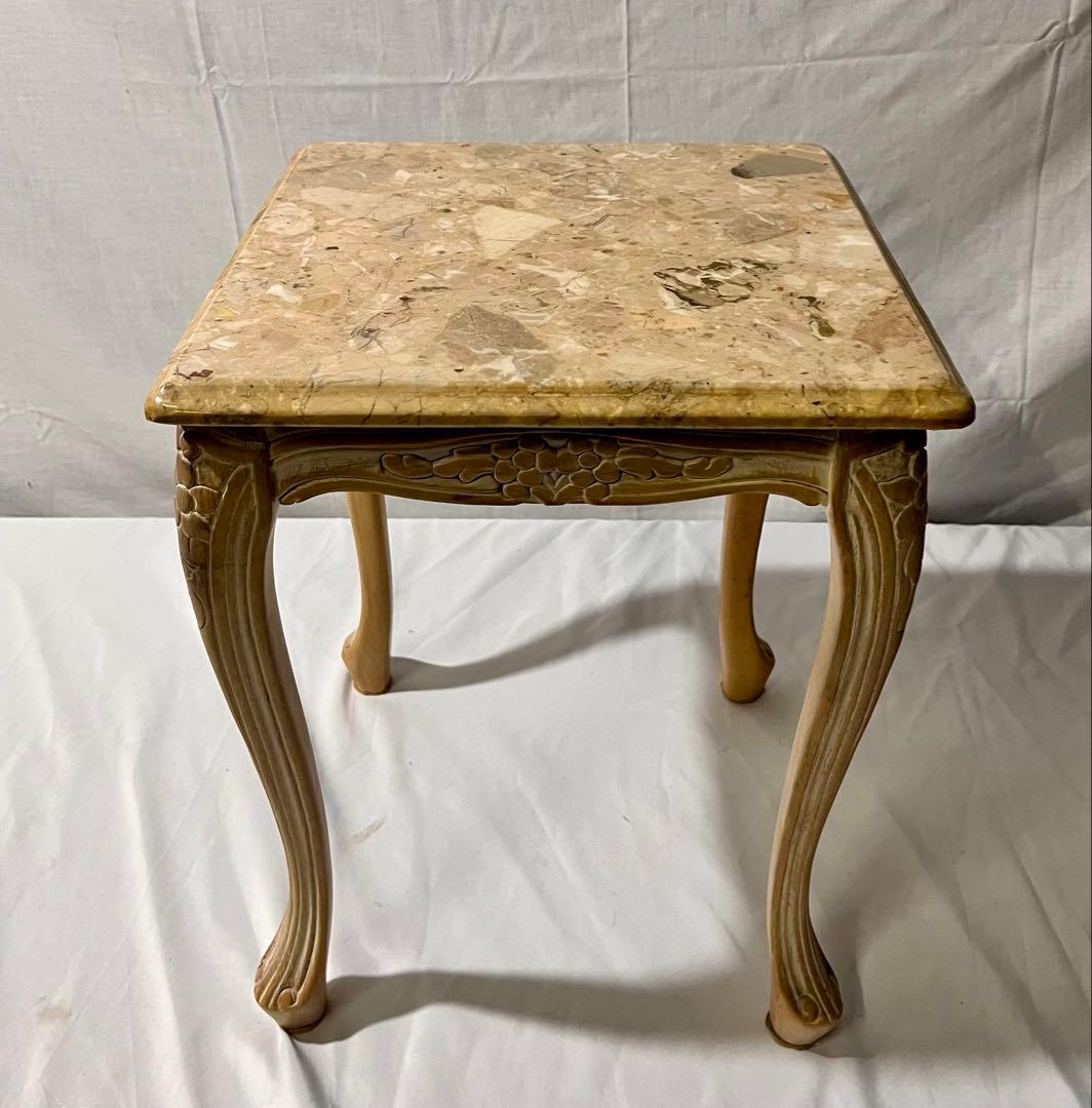 ③【美品】イタリア製 大理石 猫脚 ネストテーブル　セット品