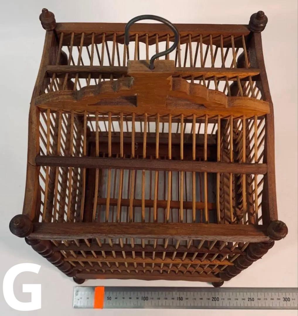 【最終値下げ】　レア　木と竹の鳥かご　アンティーク風バードゲージ