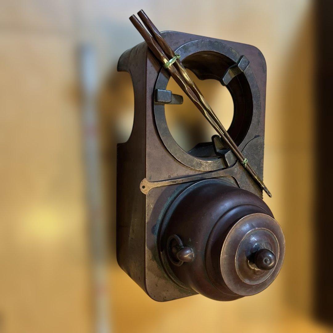 売り切り古道具 古民具 純銅手打 銅壷 銅壺 湯燗器 熱燗器　火鉢　セット