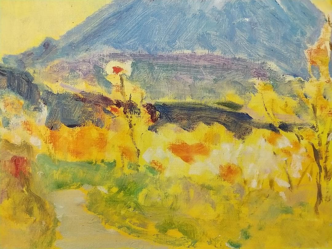 「本栖湖にて」F6 絵画 油絵 油彩画 アート 風景画 富士山