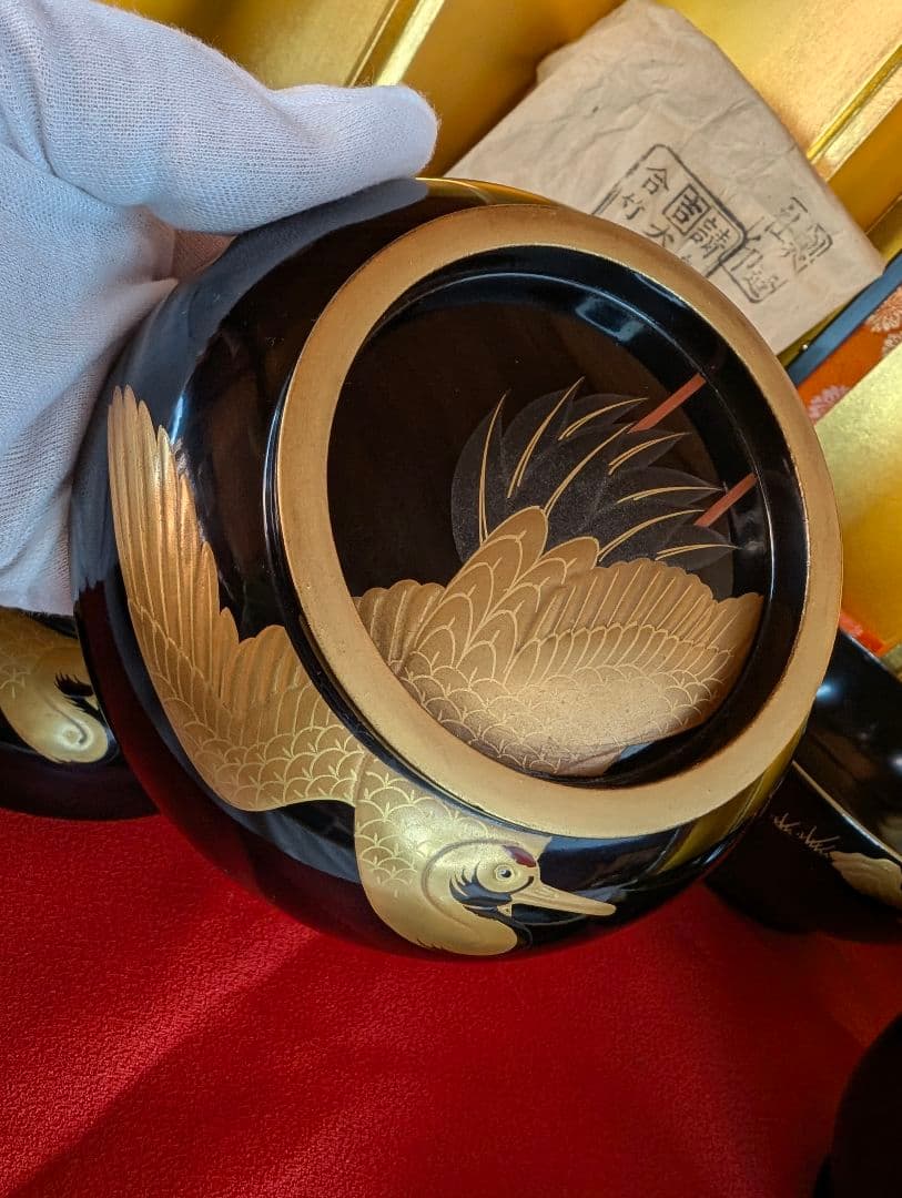 「こちらは専用出品です」明治時代 輪島塗 金蒔絵 椀 4客