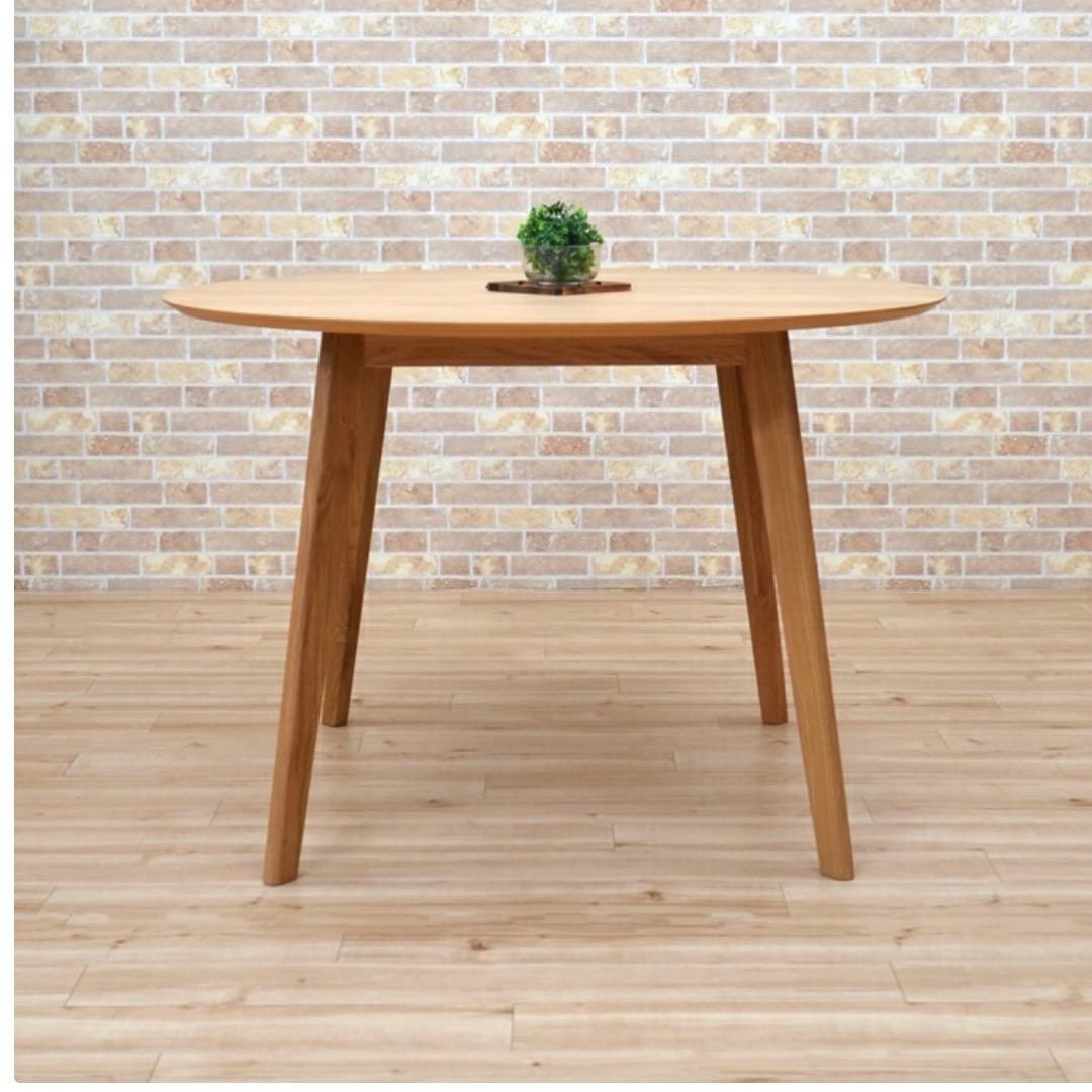 ナチュラルオーク 丸型ダイニングテーブル 108cm