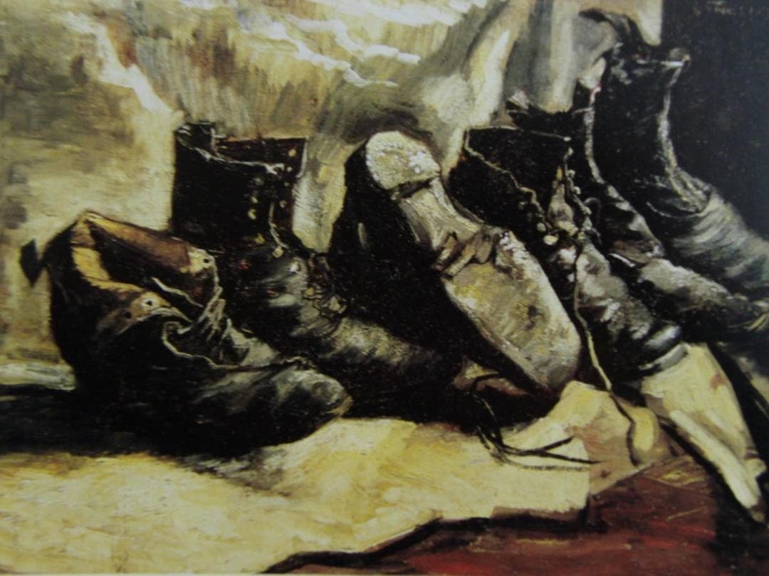 ヴァン・ゴッホ【三足の靴】、希少な画集画、新品高級額・額装付