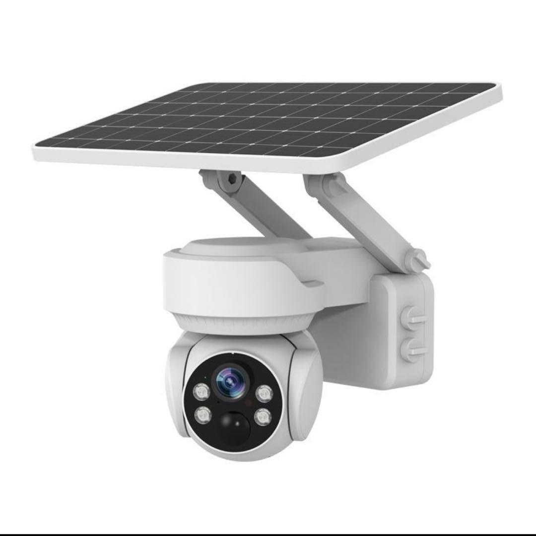 防犯カメラ　ソーラー充電対応　ホワイト