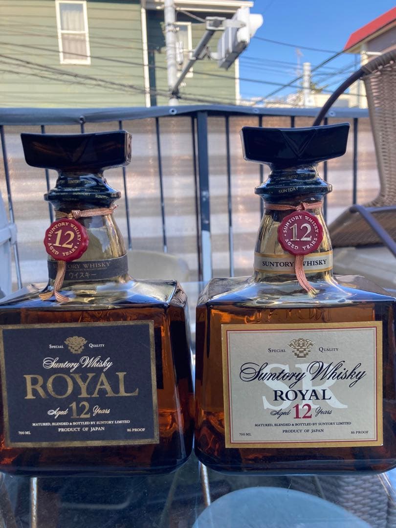 古酒サントリーローヤル12年 白黒飲み比べセット　状態良好！