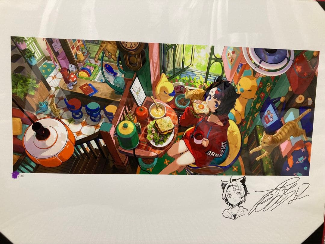 藤ちょこ 画集発売記念作品展「彩幻境」　直筆イラスト付きサイン入りアートグラフ