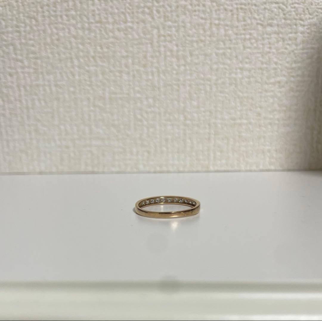 K18ピンクゴールド ダイヤモンドリング ハーフエタニティ16号