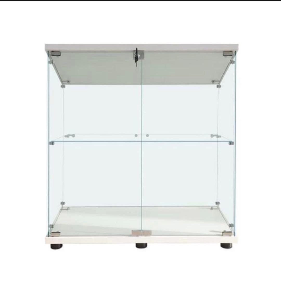 【新品】コレクションケース ガラス フィギュアケース 4段 ワイド 棚 ホワイト