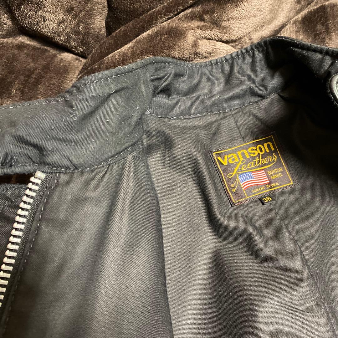 し*お様 VANSON TC レザー　ライダースジャケット　36