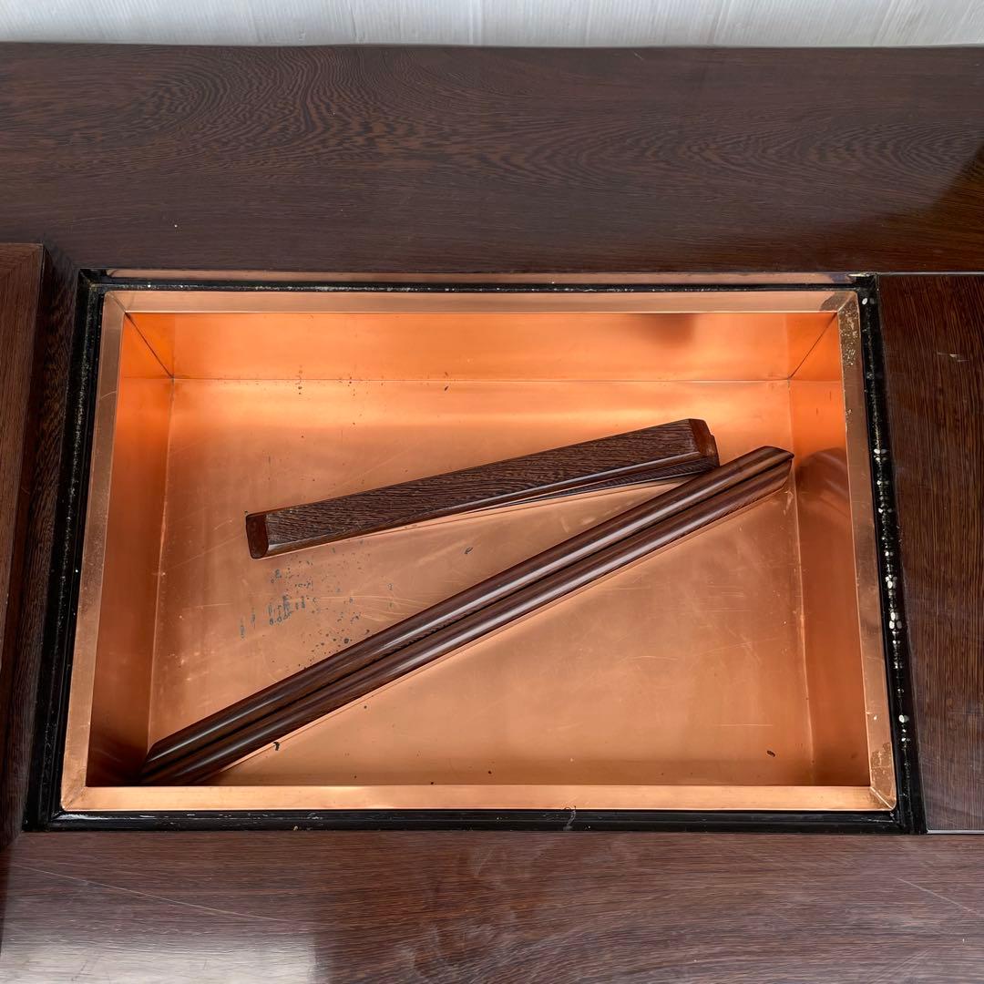 年代物　鉄刀木（タガヤサン）総無垢　関西火鉢　4尺　机　テーブル　和室　和風