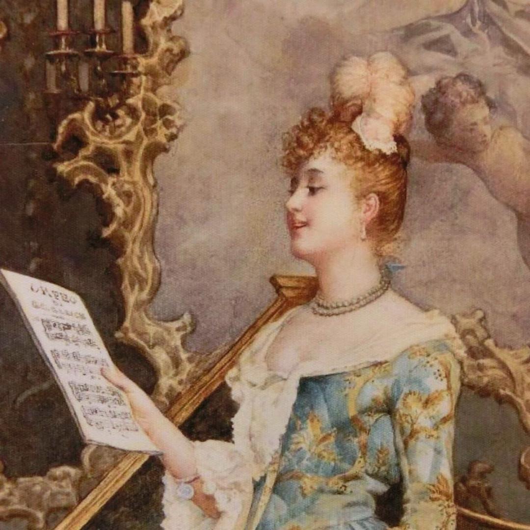 ロココ調　貴族の額絵　レッスン　アンティークゴールド　アクリルセット