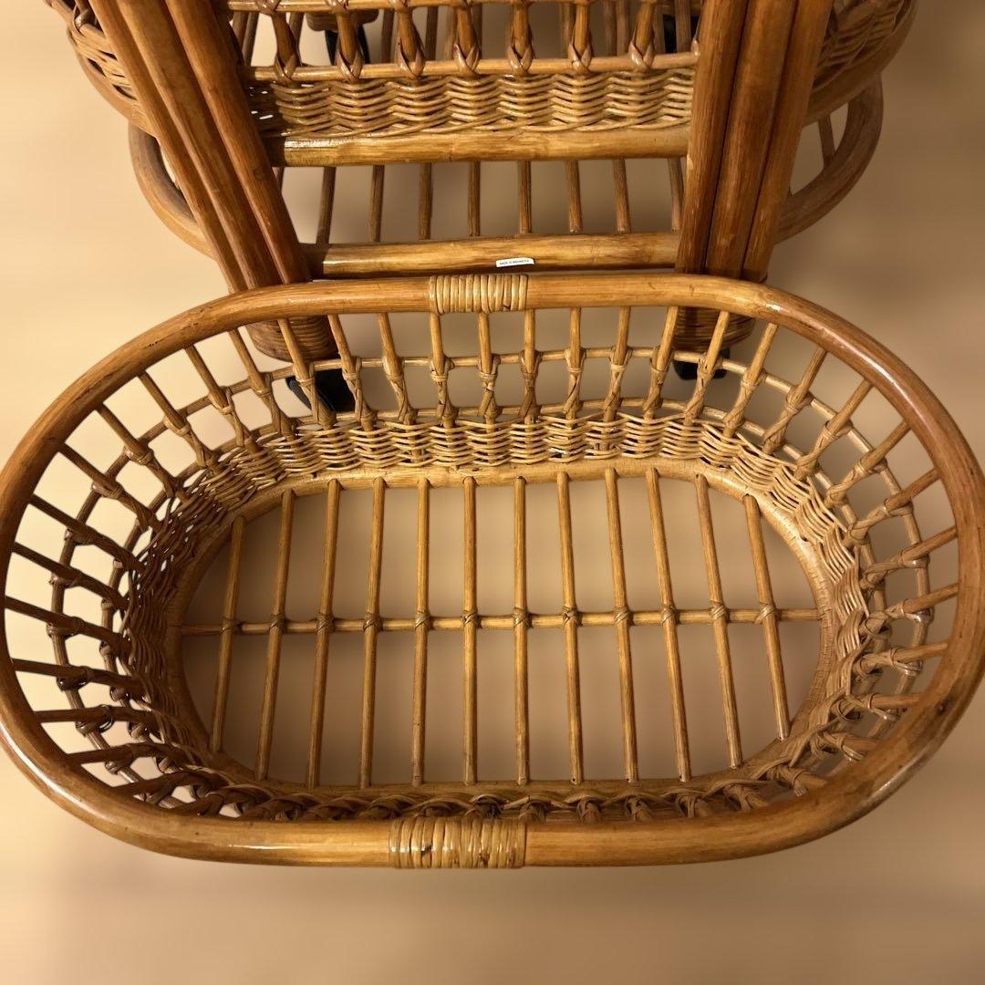 ナチュラル天然素材◾️籐ラタン製 脱衣籠 脱衣かご ランドリーバスケット