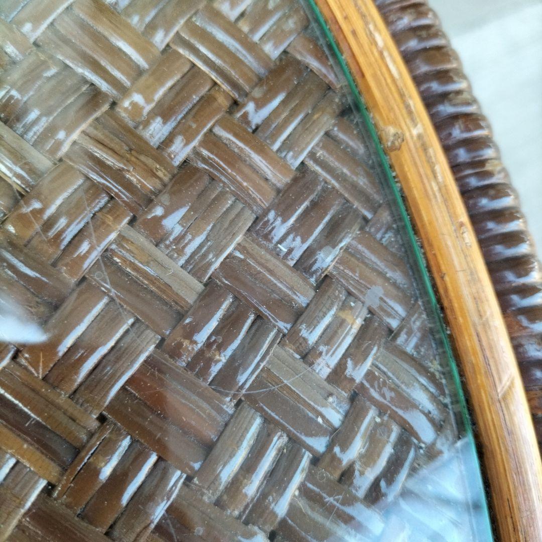 kazama/カザマ/ラタン/籐家具/テーブル/丸テーブル/ガラステーブル