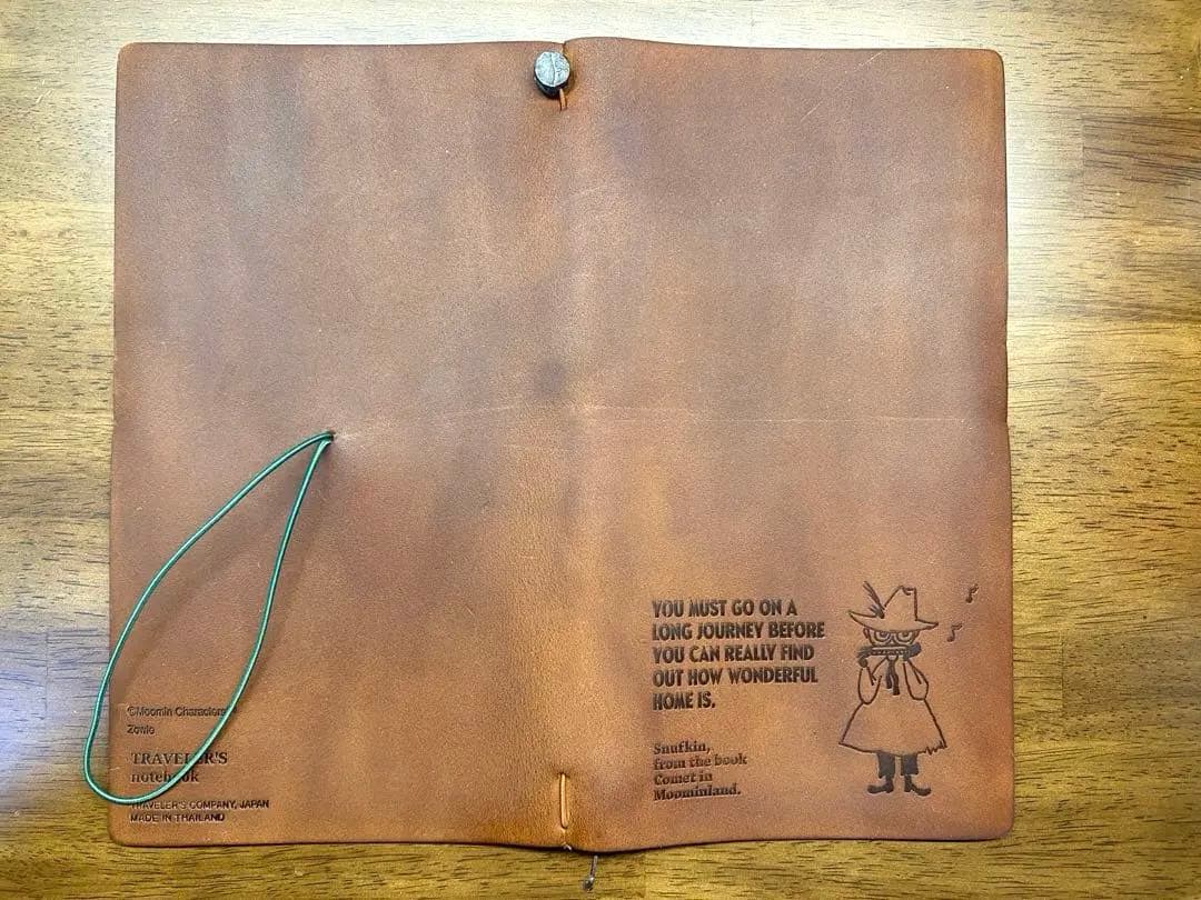 【ほぼ未使用】トラベラーズノート　限定　ムーミン　スナフキン　キャメル