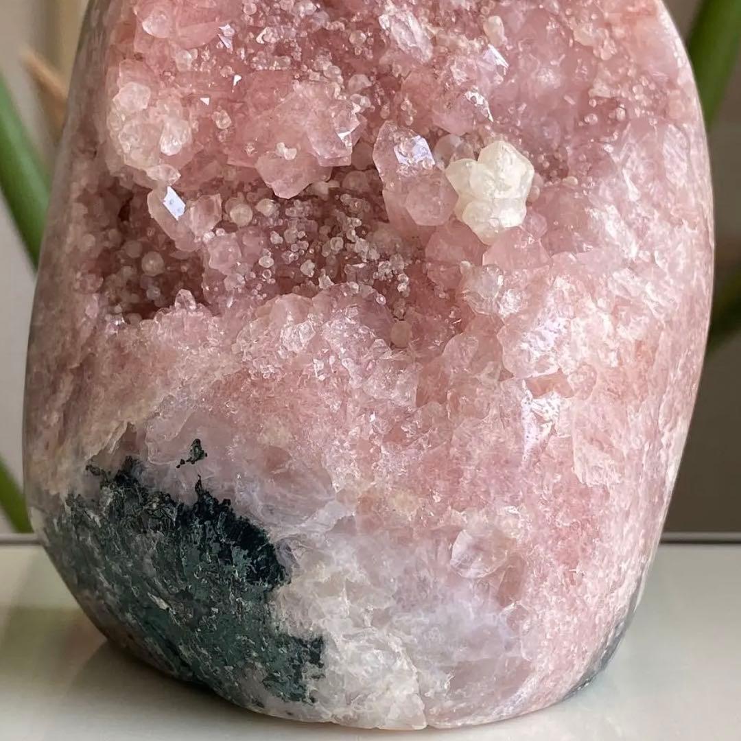 【 天然石 どっしり ピンクアメジスト 原石 ドーム 約1.1kg