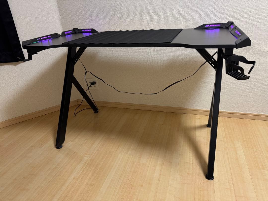 ゲーミングデスク 幅120cm×奥行60cm カーボンファイバー製 【完成品】