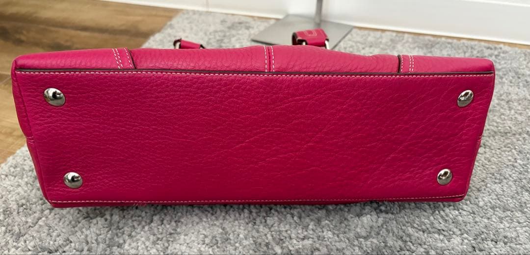 もんち 様COACHコーチハンプトンズレザーハンドバッグターンロックピンクパープ