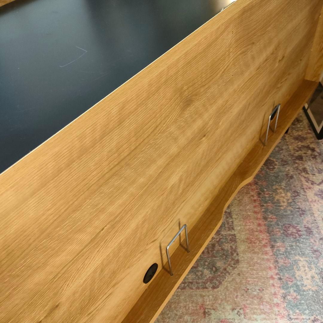 LOWYA ロウヤ リビングボード サイドボード ブラック天板 スチール脚