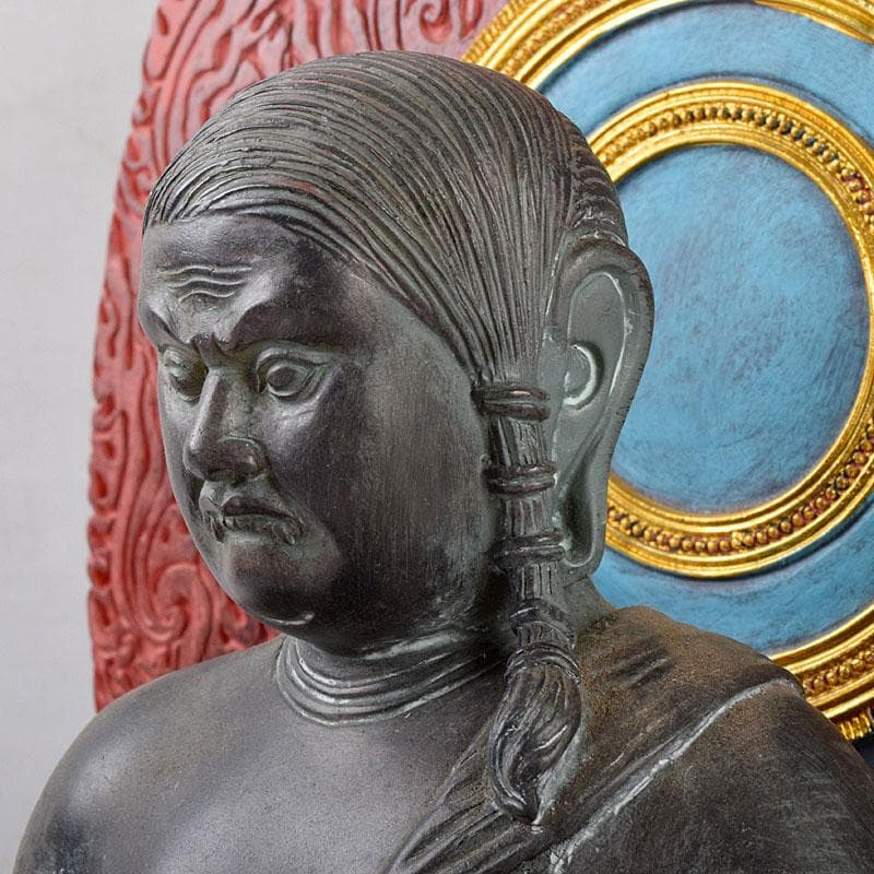 仏教美術　樹脂製　彩色　不動明王坐像　仏像　M　8680