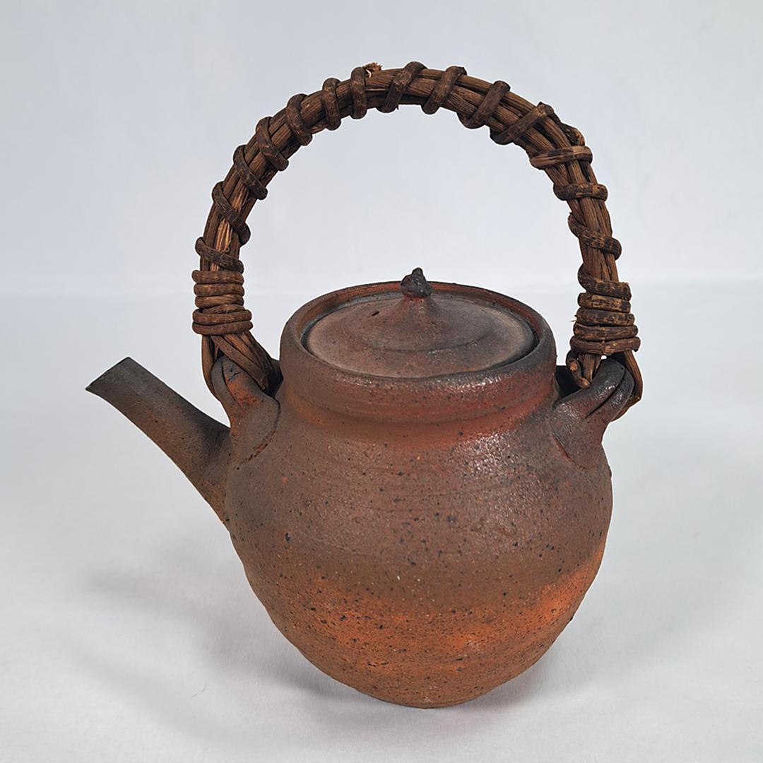 森岡成好作「土瓶」/陶器/南蛮焼締