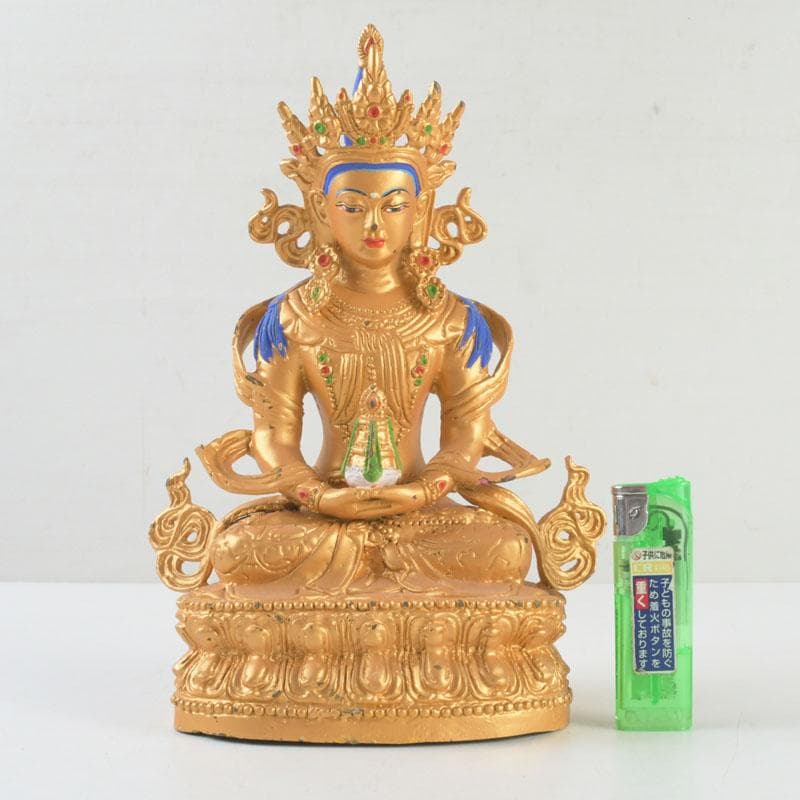 仏教美術　古銅鍍金　チベット仏　仏像　置物　V　9376