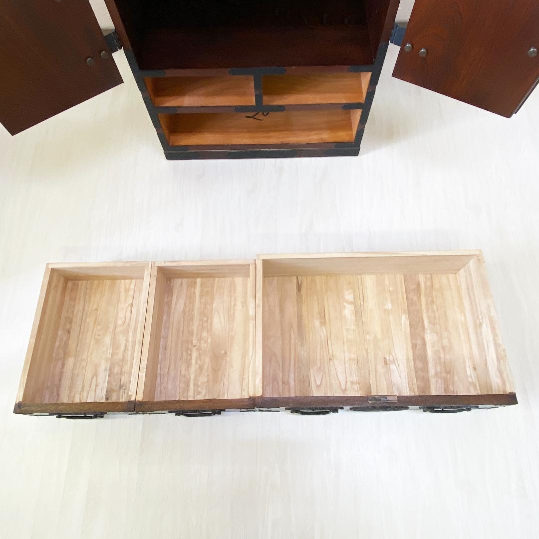 民芸家具 駿河民芸小箪笥 伝統的な日本の木製タンス