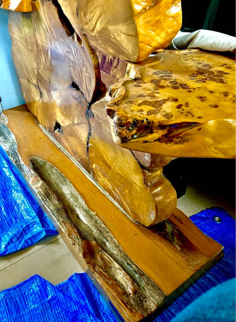 最終値下げ‼️希少‼️切り株の優雅な置き台　オブジェ　木製　高級