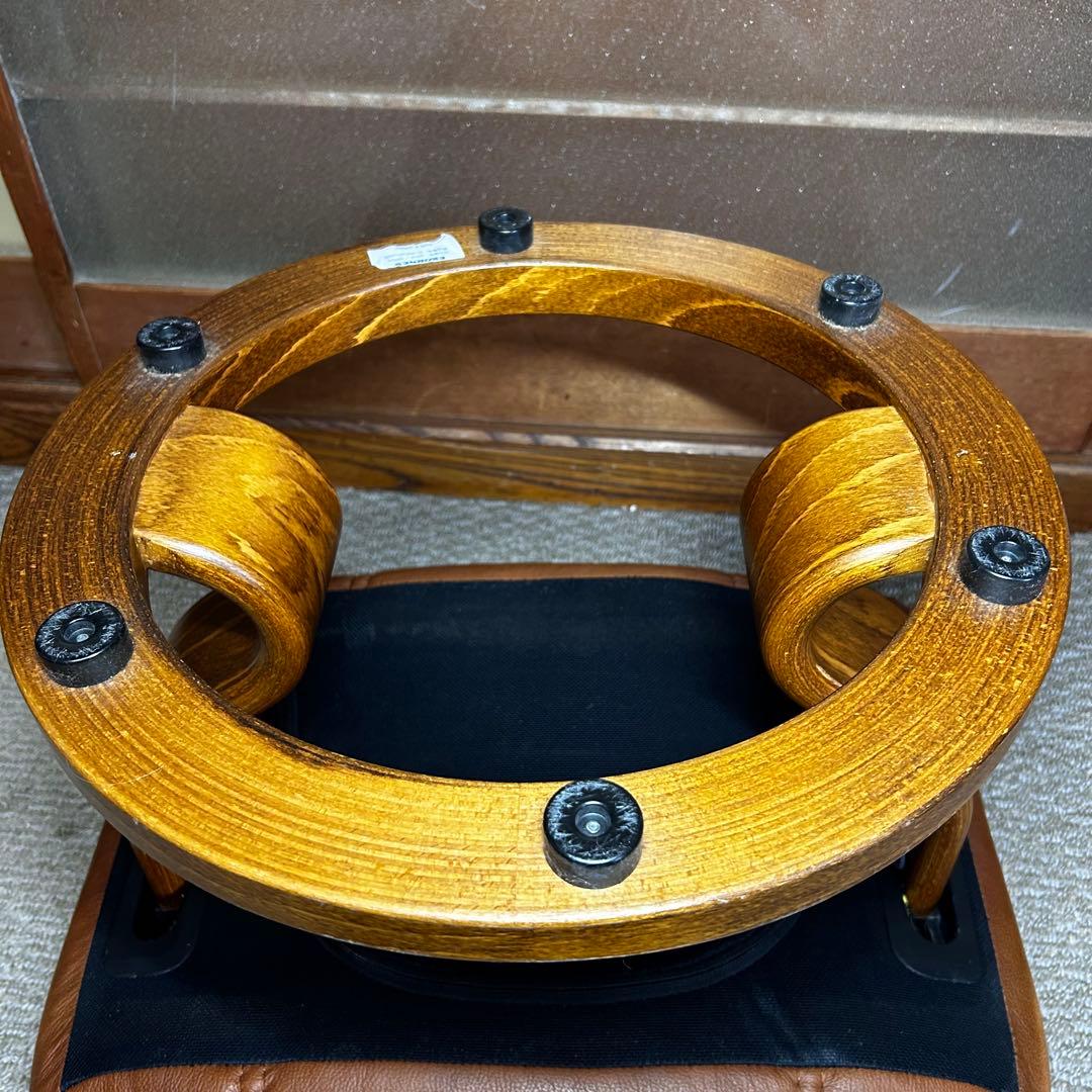 【良品】エコーネス EKORNES 本革レザー オットマン 前後可動式 ブラウン