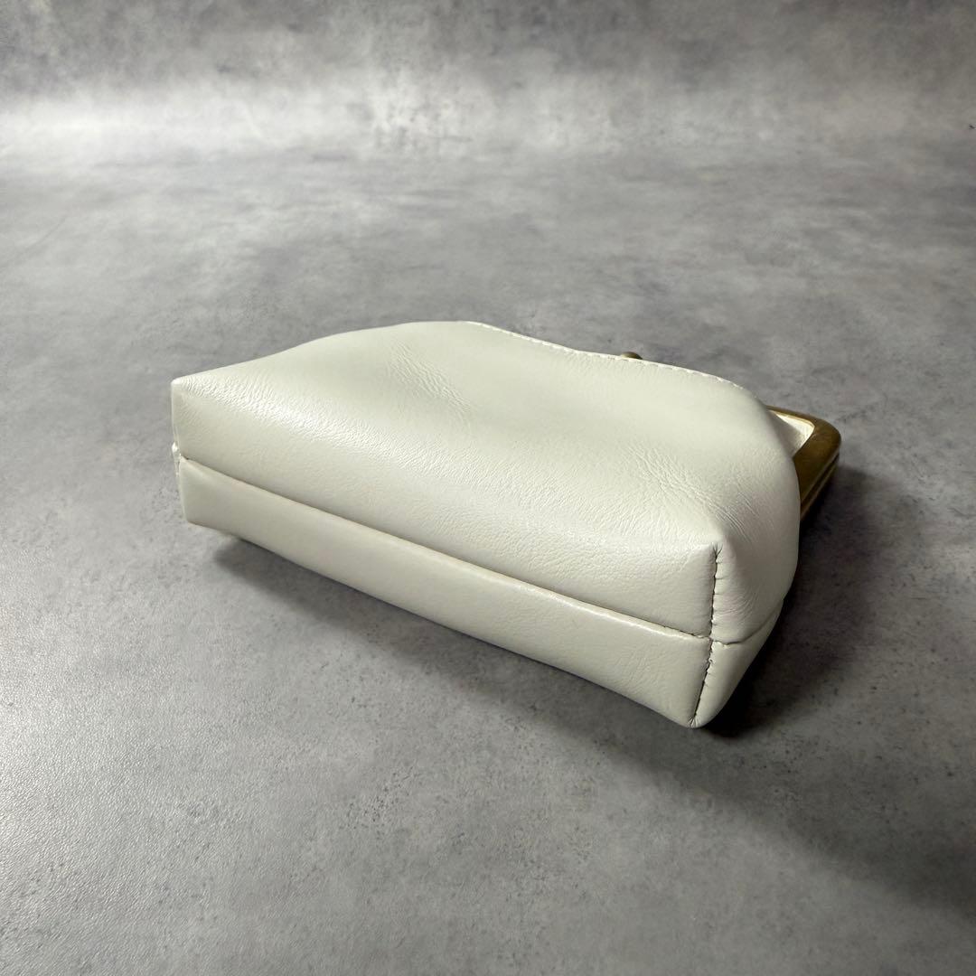 新品未使用✨北欧暮らしの道具店 がま口 本革 ミニウォレット アイボリー