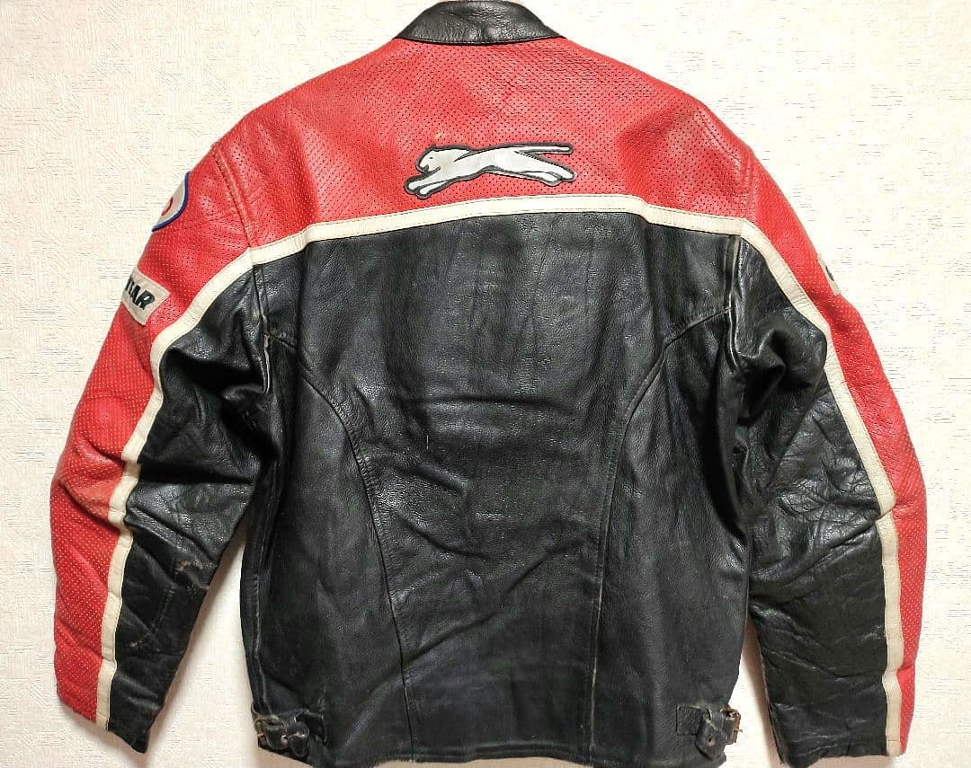 本革✪レーシングジャケット 革ジャン Esso MICHEKIN Shell