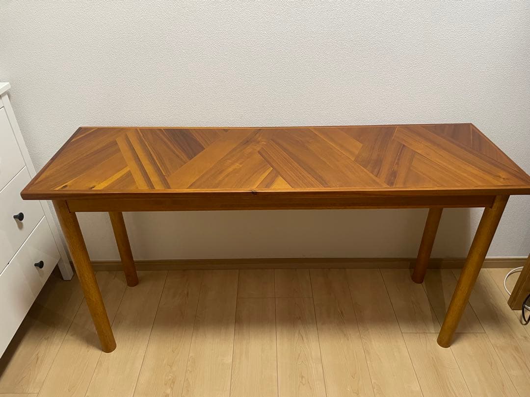 fent ヘリンボーンデザイン木製カウンターデスク