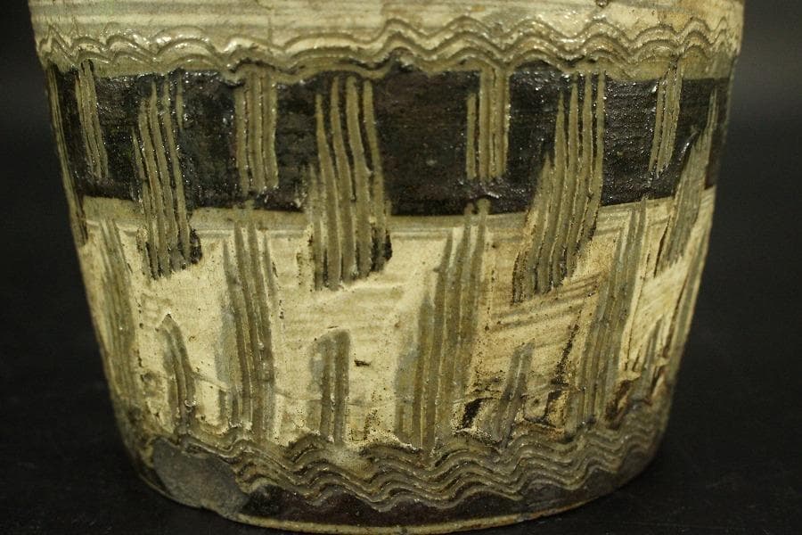 古唐津 櫛目 模様 徳利 高24.3cm 古美術(ZE565)