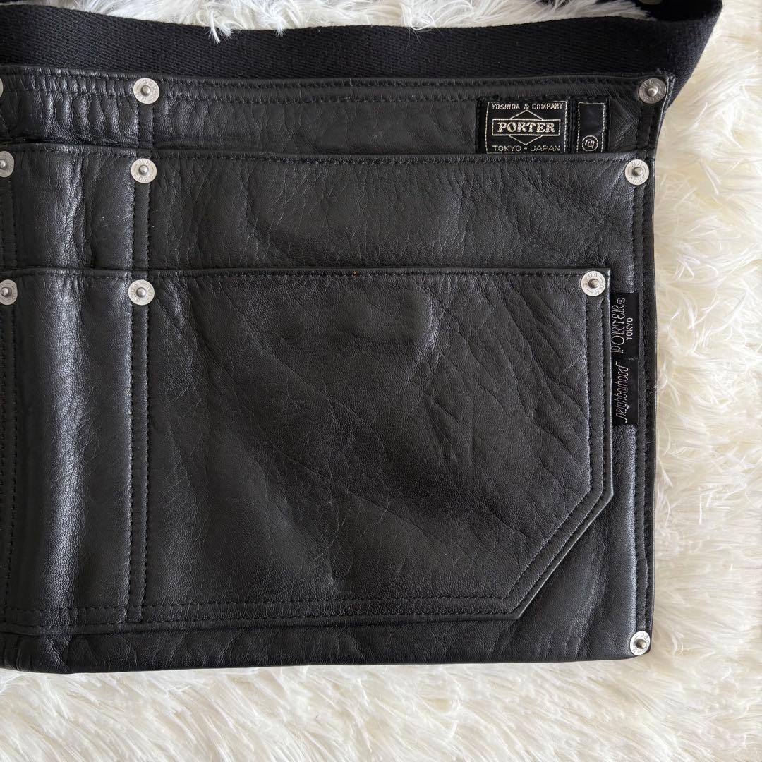 超希少 NEIGHBORHOOD ポーター レザー エプロン ネイバーフッド 黒