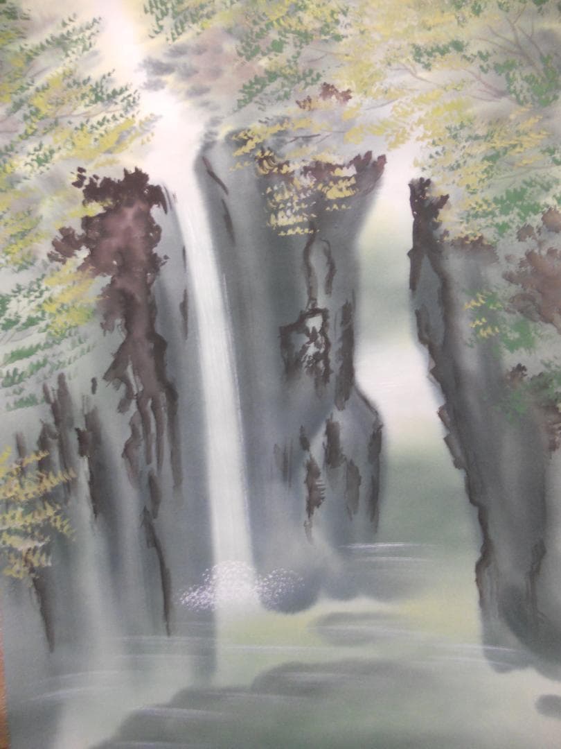 掛け軸 古川翠峯 高千穂峡 絹本 希少 軸装 茶道具 掛軸 美品 です。