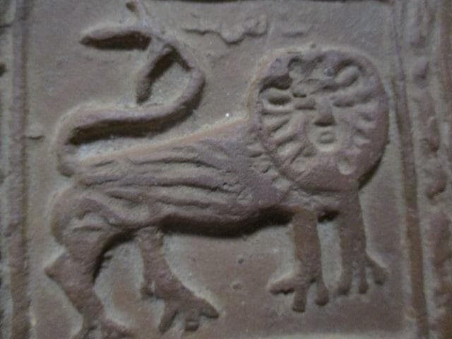 古代エジプト　壁画　ライオン図　R94-2